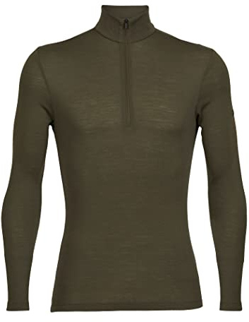 icebreaker Men's Everyday Half Zip Long Sleeve Top - Zip up Sweatshirt - 100% Merino Wool Base Layer - Loden, S