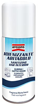 AREXONS Igienizzante Abitacolo, Igienizzante Per Auto, Elimina Odori e Igienizza, Deodorante Spray Fragranza Menta, 150 ml