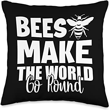 Funny Bee Themed Gift Beekeeper Clothing Gifts Art Men Women Beekeeping Honeybee Beehive Lover Throw Pillow, 16x16, Multicolor