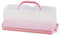 SaiDuoDuo Portable Bread Box with Clear Lid, Plastic Loaf Cakes Storage Container with Handle, Breadbox Holder for Kitchen Countertop,Pink