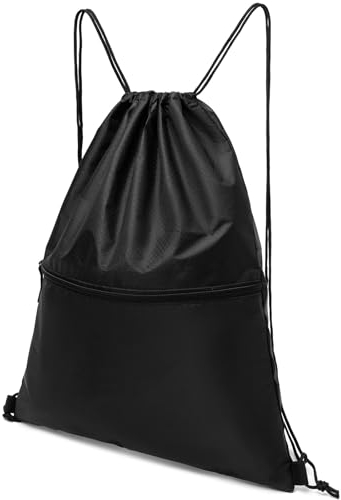 TEABAN Turnbeutel Schwarz Sportbeutel Herren: Turnbeutel Kordelzug - Rucksack Gym Sportbeutel Klein for Schwimmen Fußball