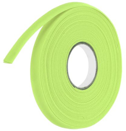 Kvartsman 2/5 tum snedband, sömband, dubbelfals, avskjutningsband, polyester kontinuerlig sömnad, tillbehör, kantband för gör-det-själv, fållar, quiltning, hantverk (fluorescerande grön, 25 m)