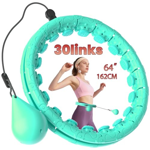 Fikswe Weighted Infinity Exercise Hoop - 64in 30 Links Smart Hoop for Adult Weight Loss, Plus Size Low-Impact Fitness Hoop for Beginners & Women​