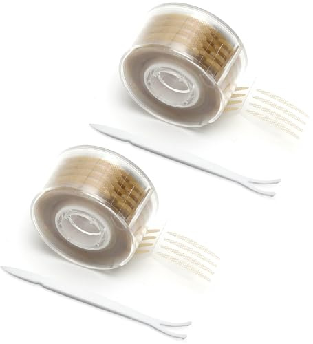 Strisce Palpebre Cadenti Invisibili 1200 Pezzi, Nastro Rete Traspirante per Palpebre Impermeabile con Strumento Occhi Autoadesivi Fibra per Uso Quotidiano Eventi Trucco Sposa e Foto