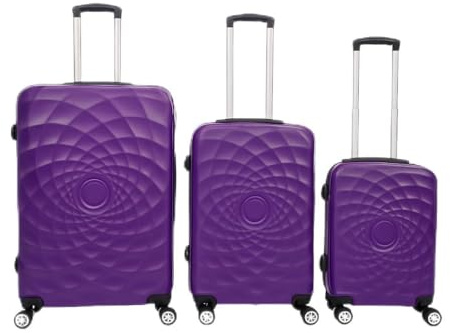 Bosdela Hartschalen - Koffer - Handgepäckkoffer (980, lila, 50cm,60cm,71cm)