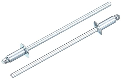 Kvartsman 100 st 3/32 x 1/4 tum runt huvud blinda nitar, galvaniserat kolstål grepp- och stifthätta blindnitar, silver