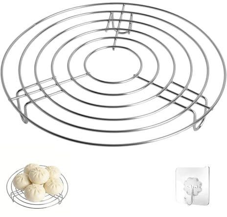 Edelstahl Dampfrost 20 cm – Robuster Einlegerost für Kochtöpfe, Vielseitiges Dämpfeinsatz & Abkühlgitter, Stabiler Rundrost zum Dämpfen, Kühlen & Backen (20 × 3 cm)