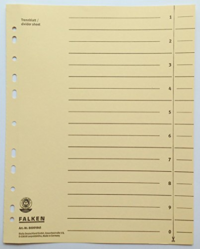 25 Stk. Trennblätter FALKEN A4 Chamois 24 x 30 cm