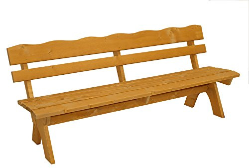 TPFGarden Gartenbank DRIEBURG 200cm 4-Sitzer aus Kiefer massiv, Farbton: Hellbraun imprägniert | Holz von höchster Qualität