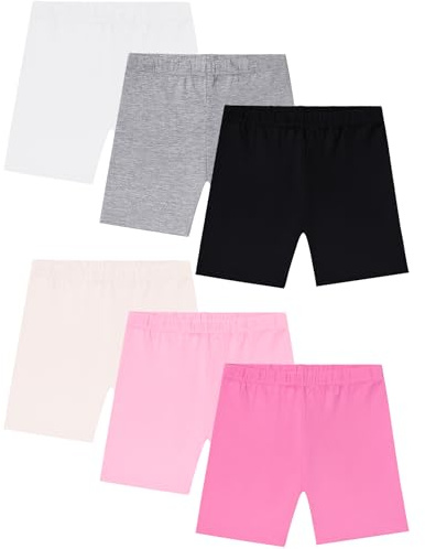 Tenpluszero 6 Pack Girls Bike Shorts Cartwheel Under Dress Short for Toddler Girls Dance Shorts Breathable and Safety