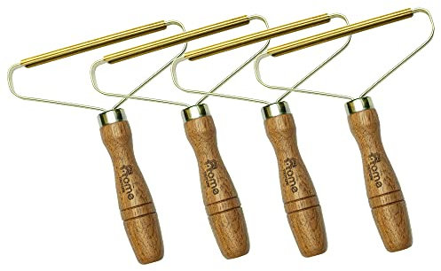 Lot de 4 grattoirs double face pour moquette et anti-peluches avec poignée ergonomique élégante | Brosse pour poils d'animaux de compagnie, brosse pour tapis et tissu pour vêtements et tapis | Parfait