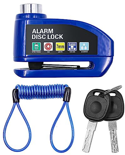 CENPEK Bicycle Lock Disc Brake Lock with Anti-Theft Alarm Sound 130dB Super Loud with Reminder Cable for Bike Motorcycle Scooter