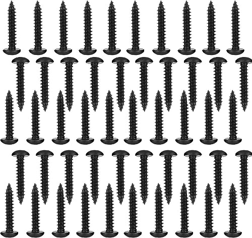 M4*40mm Black Self Tapping Screws, Phillips Pan Head Zinc Plating 304 Stainless Steel Screws, Fasteners Bolts for Plastic Wood Furniture and Drywall 50 Pcs