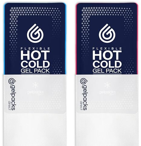 Gelpacks Direct - Reusable Hot & Cold Replacement Gel Pack with Non-Woven Sleeve (Pack of 2 - Medium) for Sports Injuries, Chronic Pain, Joint Stiffness, Swelling, Pain Relief & More.
