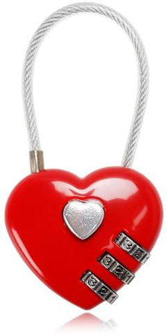 NHQZ Lucchetto Combinazione a 3 Cifre, Lucchetto Armadietto Palestra, 1 Pezzo, Rosso