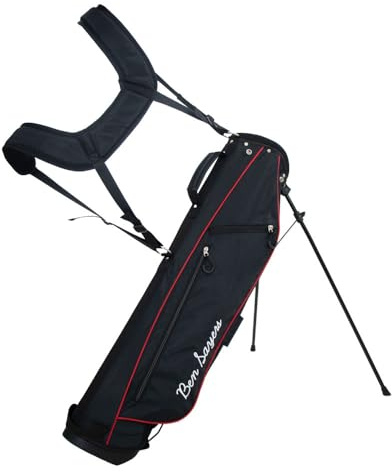 Ben Sayers LTE 15 cm penngolfstativ väska | lätt bärväska för golfklubbor med dubbel axelrem och ländryggsstoppning | (svart/röd)