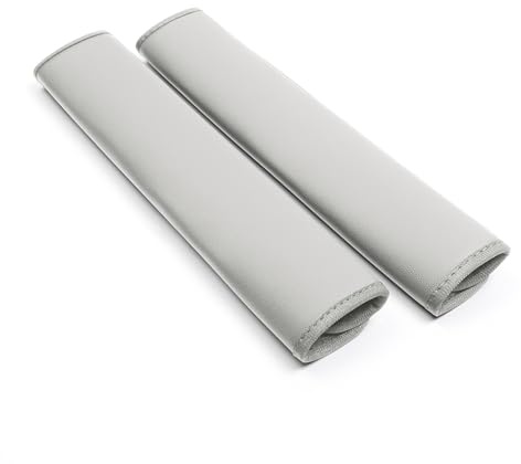 POKSRI 2Ps Almohadillas para cinturón de Seguridad de Coche,Piel sintética, cojín de Hombro para Accesorios del Conductor, Mochila, Bolsa de Hombro(Gris)