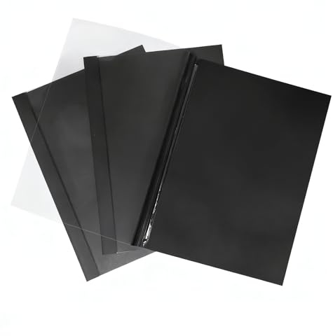 BuroKalos Thermobindemappe, 15 Blatt, 2 mm, A4, Schwarz, Packung mit 25 Stück