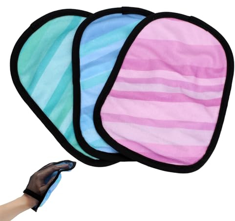KCGANI 3 Pcs Sand Remover for Beach Mitts, Soft Sand Wipe Off Beach Theme Remover, Cleaner Mitts Bag Travel for Ocean Activities Volleyball Sandboxes