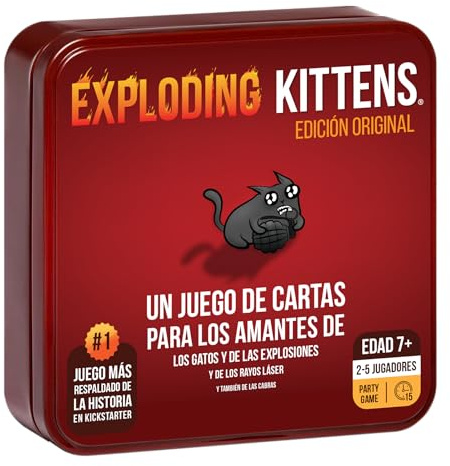 Asmodee Exploding Kittens Original Caja Metálica, Juego de Cartas