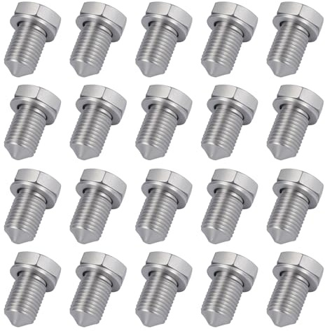 EclipseGuard 20 tornillos de drenaje de aceite con anillo de sellado, tornillo de aceite M14 x 1,5, tornillo de cierre, cárter de aceite con arandela, compatible con N90813202 para coches
