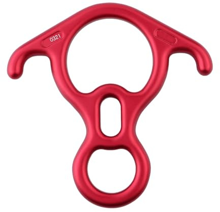 Wiffe Figuras multiusos de 8 descensos para montañismo y rescate de cuerda, mejora la estabilidad, fácil de usar, ocho anillos de descenso