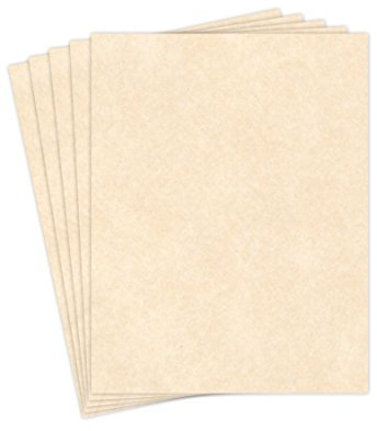Natural Stationery Parchment Recycled Paper | 65Lb Cover Cardstock | 8.5” x 11” Inches | 50 Sheets Per Pack