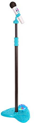 B. Toys - Mic It Shine - Microphone avec Musique - Connexion Bluetooth et Hauteur Extensible - 5 chansons, lumières et Fonction d'enregistrement - 3 Ans et +, Blanc