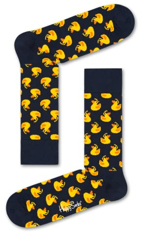 Happy Socks Rubber Duck Sock, farbenfrohe und fröhliche, Socken für Männer und Frauen, Blau (36-40)
