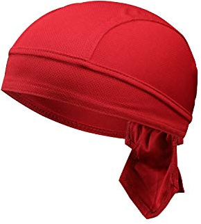 Cicilin Bandana Durag - Gorra de ciclismo para debajo del casco, ajustable, de secado rápido, para hombres y mujeres, Primavera-Verano, Hombre, color rojo oscuro, tamaño Taille unique