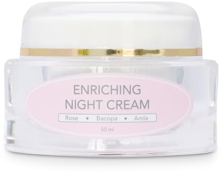 Amsarveda Enriching Night Cream — crème de nuit nourrissante ayurvédique 100% naturelle avec bacopa, amla et rose de Damas, 50 ml