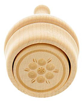 Lot de 2 tampons à beurre HOFMEISTER® - Pour 30 g de beurre - 5 cm - Rose - Fait à la main en Allemagne - Moule à beurre rond en bois d'érable local