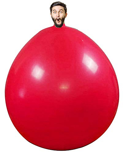 Yumoo Globo de látex redondo gigante para fiesta de cumpleaños, inflable, decoración de aire, globo de huevo humano para juego divertido