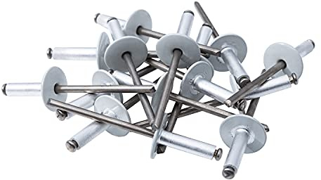 Hochwertige Fassadennieten Ø 5mm x 14, 16, 18mm, Blindnieten, Dichtnieten, Zugnieten in verschiedenen Farben und Längen MADE IN GERMANY (200, Ø 5mm x 16mm, Lichtgrau (RAL 7035))