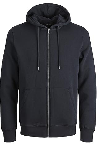 Jack & Jones Herren Jjestar Basic Sweat Zip Hood Noos Kapuzenjacke, Schwarz, L EU