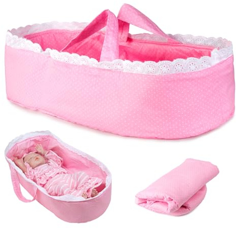 Baby Doll Bassinet Soft Crib Bed for 16-22 inch Reborn Dolls Accessories