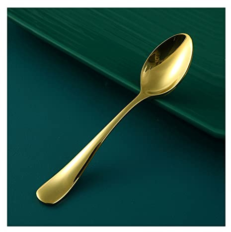 Cuchara de café, Cuchara, Cucharadita Cuchara de latón cuchara doméstica cuchara de café hecha a mano mango largo en espesas de cobre puro sólido cucharada de postres cuchara Cuchara para servir ( Col