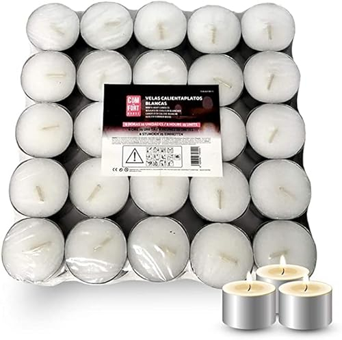 Velas Blancas | Pack velas de 500 Unidades | Velas de Té Calientaplatos | Tealight | 8 Horas de Duración | Velas Decorativas Sin Perfume |