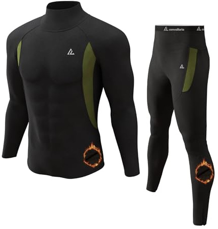 CL convallaria sous-vêtements Thermiques Hommes, sous-vêtements Fonctionnels de Ski sous-vêtements Respirants Polaire Interne Ensemble de sous-vêtements Thermiques