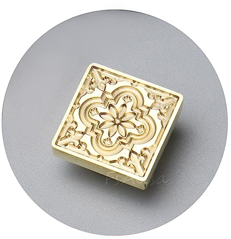fsalisa European Pattern Wax Seal Stamp Sealing Wax Stamp Vintage Brass Head without Wooden Handle Great for Embellishment of Cards Envelopes, Wedding Invitations, Wine Packages, Gift Wrapping (2)
