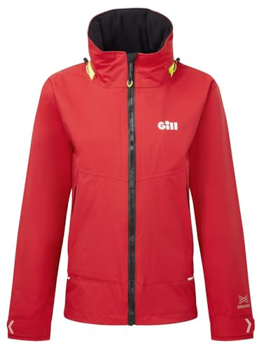 Gill Womens OS3 Coastal Sailing Jacket - Waterproof, Breathable & Stain Repellent (Red, 6)