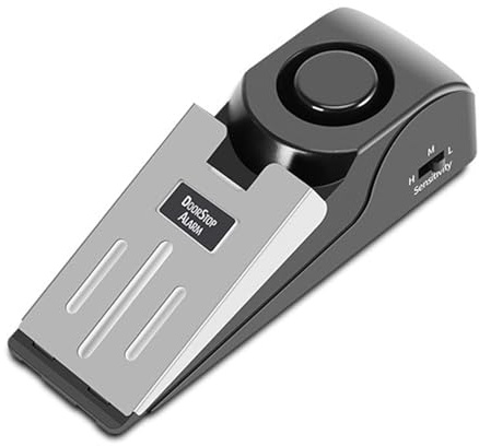 HERCHR Alarme D'arrêt De Porte, Paquet De 2 120DB Fort 3 Niveaux De Sensibilité Alarme De Cales De Porte Portable Voyage Hôtel Sécurité Butoir De Porte Alerte D'entrée Alarme D'arrêt De Porte