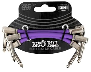 Ernie Ball Flex Patchkabel 3in - Paars - 3-Pack