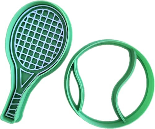 Tagliabiscotti.it - Racchetta Tennis + Pallina Tennis Tagliabiscotti Cookies Cutter - Formine Stampi per decorazioni biscotti o torte in pasta di zucchero o Frolla.