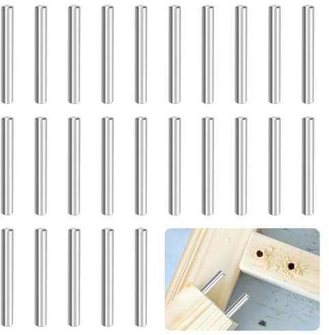 Sxutop 25 Pcs Goujon Broche Cylindrique Ø5x40mm Cheville Broche en Acier Inoxydable Goupilles Cylindriques Solides Chevilles de Support D'étagère Argenté pour étagères