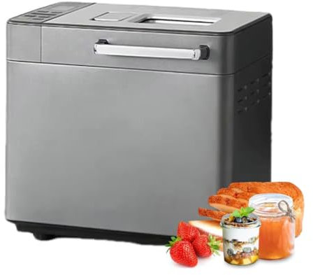 Máquina para hacer pan totalmente automática, 25 programas automáticos, con dispensadores de levadura y nueces, temporizador digital de 15 horas, máquina para hornear tostadas y pasteles de yogur