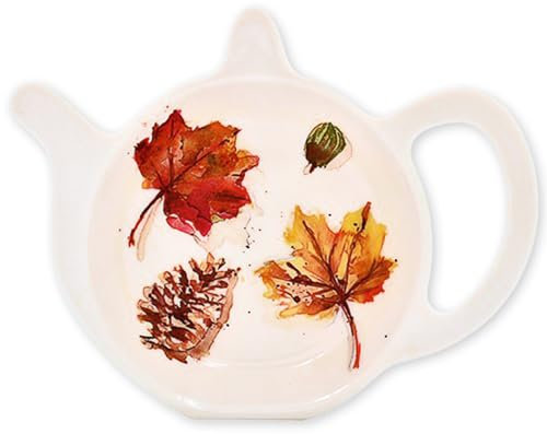 Autumn Leaves Design Melamine Tea Bag Coaster Tidy