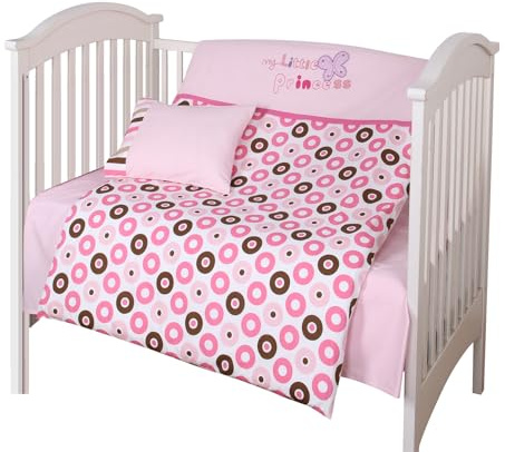 BLOOMSTAR Baby Crib Bedding Set Bed Linen 2pcs Toddler Crib Duvet Cover Set,100% Cotton Poplin, 40x48 Duvet & 12x18 Pillowcase, Soft Embroidery Infant Quilt Cover Baby Bedding
