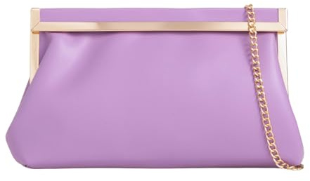 UShopUK Bolso elegante de cuero sintético para boda, fiesta, Lila/Violeta, Medium