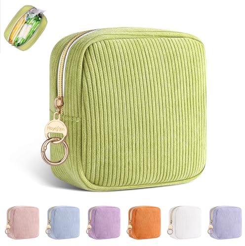 Sac Pour Serviettes Hygiéniques Tampons Protège Slip Culotte Menstruelle Pochette Rangement Organisateur avec Fermeture Éclair pour Serviette Hygiénique Cadeau Premieres Régles Jeune Fille(Verte)